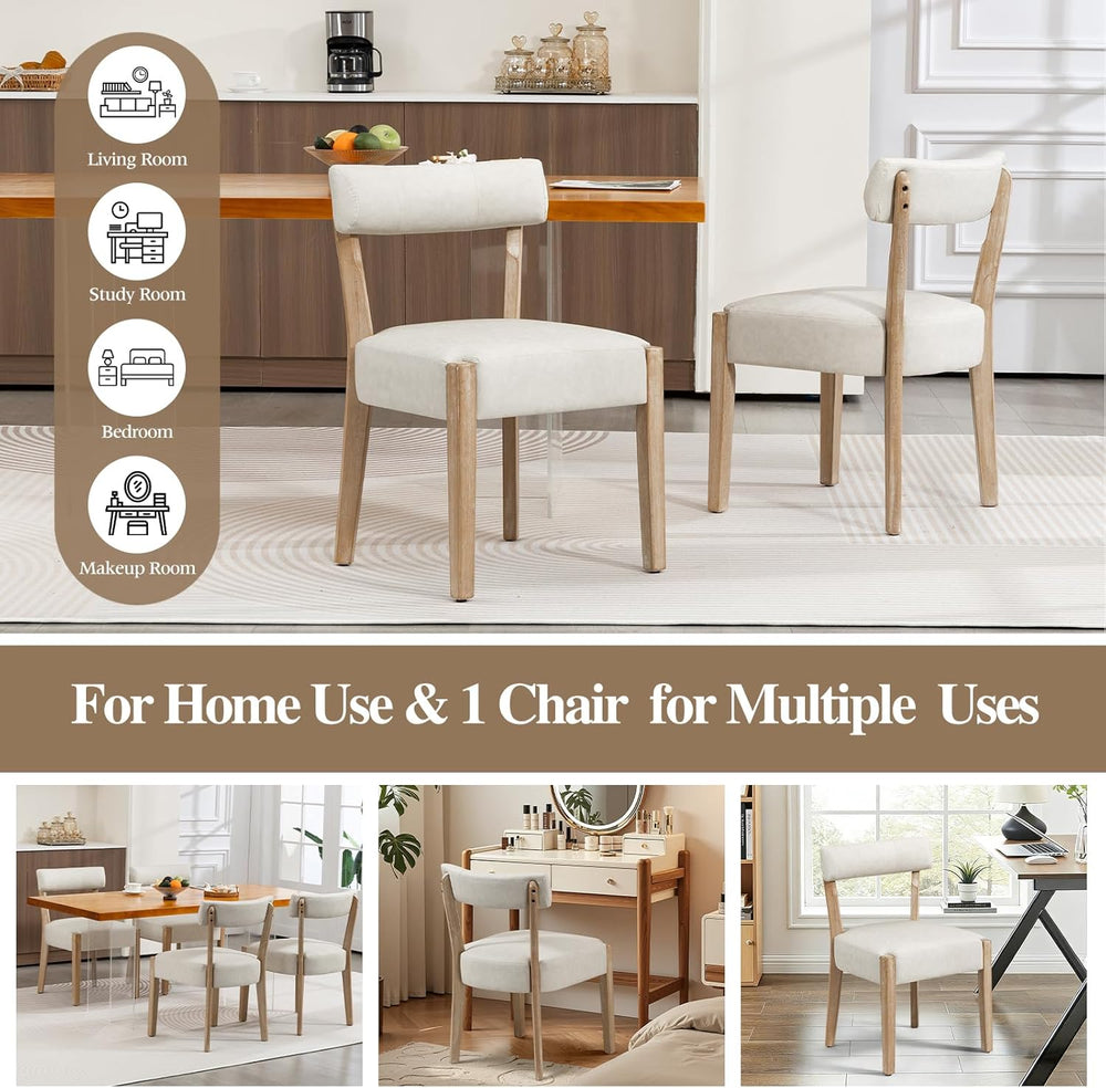 ZJhome Modern Dining Chairs Set of 2 – Mid-Century Modern Faux Leather Uphols...