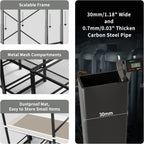 Portable Closet Rack Heavy-Duty Foldable Garment Racks with Cover 1200lbs Enclosed Wardrobe Closet with Independent Area for Hanging Clothes Storaging of Bedding (59in*20in*67in)
