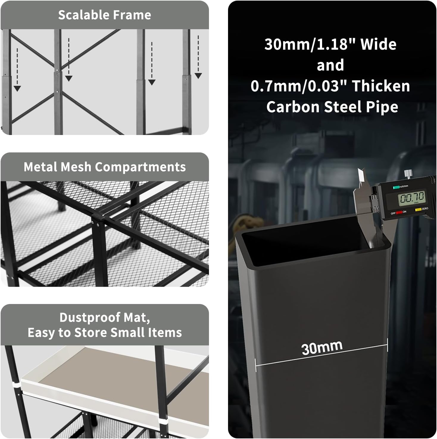 Portable Closet Rack Heavy-Duty Foldable Garment Racks with Cover 1200lbs Enclosed Wardrobe Closet with Independent Area for Hanging Clothes Storaging of Bedding (51in*20in*67in)