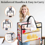 Clear Clothes Storage Bags, 6 Pack Closet Organizers and Under Bed Storage Containers, Foldable Moving Bags with Zippers for Comforter, Blanket, Bedding, Duvet, PVC Packing Bags 90L