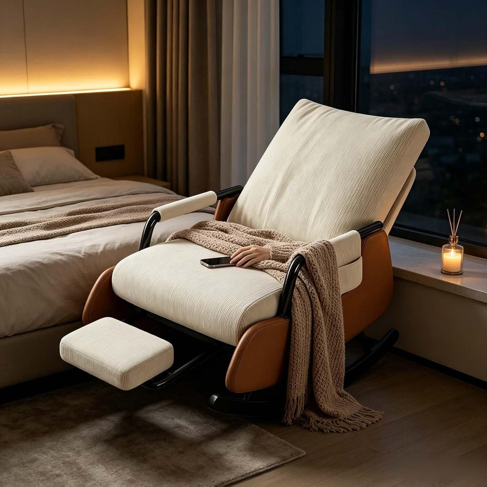 Ergonomic Folding Rocking Chair with Footrest,Folding Rocking Chair | Single ...