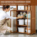 Modern Kitchen Pantry Storage Cabinet with Wine Rack and Microwave Stand Tall Buffet Cabinet with Adjustable Shelves 150×60cm