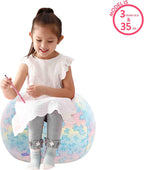 Idea Nuova Nickelodeon JoJo Siwa Embossed Faux Fur Round Bean Bag Chair for Kids,24"x24"x18"