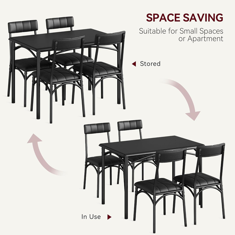 GAOMON Dining Table Set for 4, 5 Piece Kitchen Table and Chairs for 4 with Up...