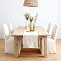 chairus Slipcovered Parsons Dining Chairs Set of 4, Upholstered Dining Room Chairs with Removable Cover & High Back, Modern Farmhouse Wooden Side Kitchen Chairs, Beige Linen Fabric