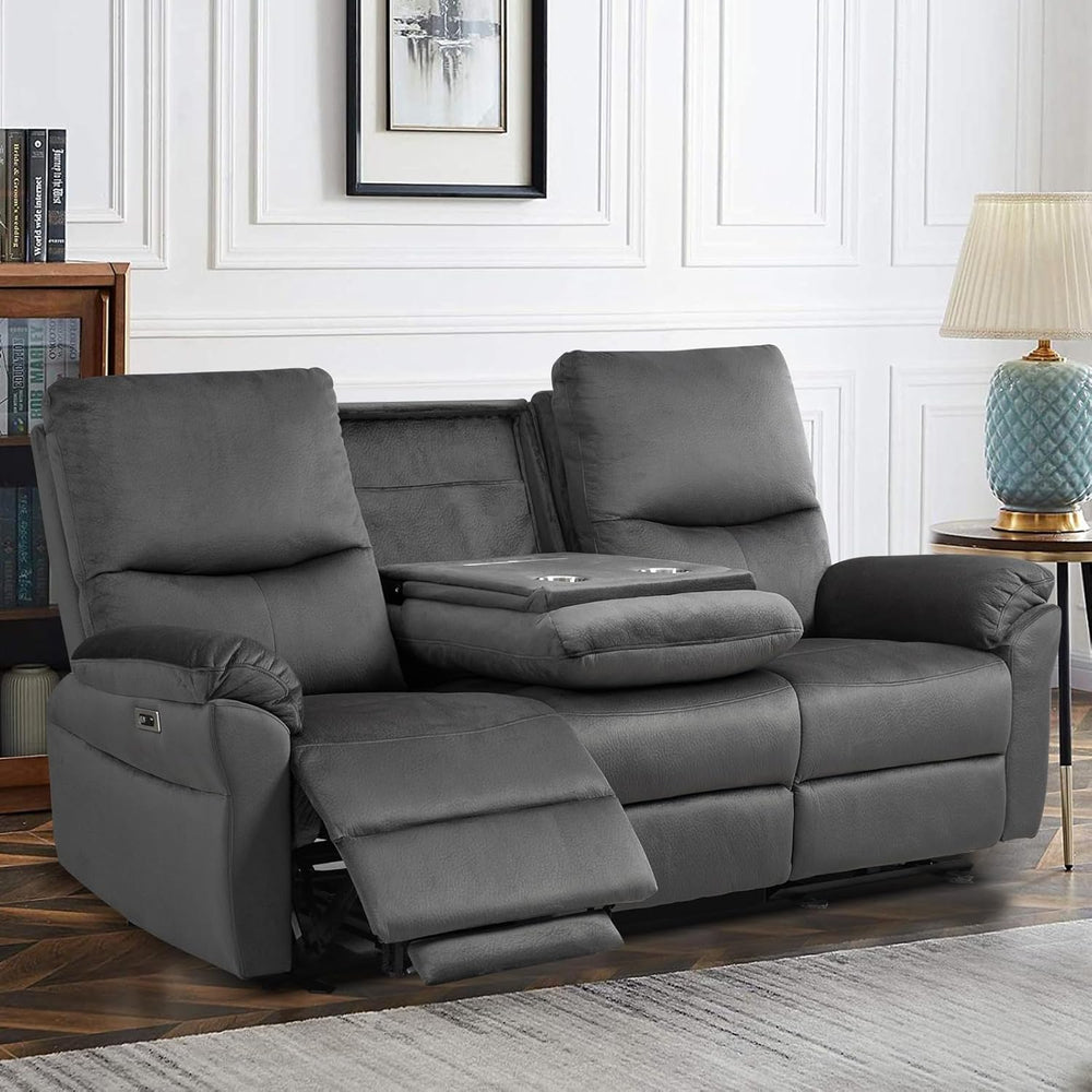 Reclining Sofa, Power Reclining Sofa with Drop-Down Table & Cup Holders, ...
