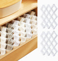 ROUFA Sock Drawer Organizer for Dresser, Honeycomb Underwear Dividers for Women, Panty Separator for Bras, Socks, Belt and Leggings (12pcs.White)