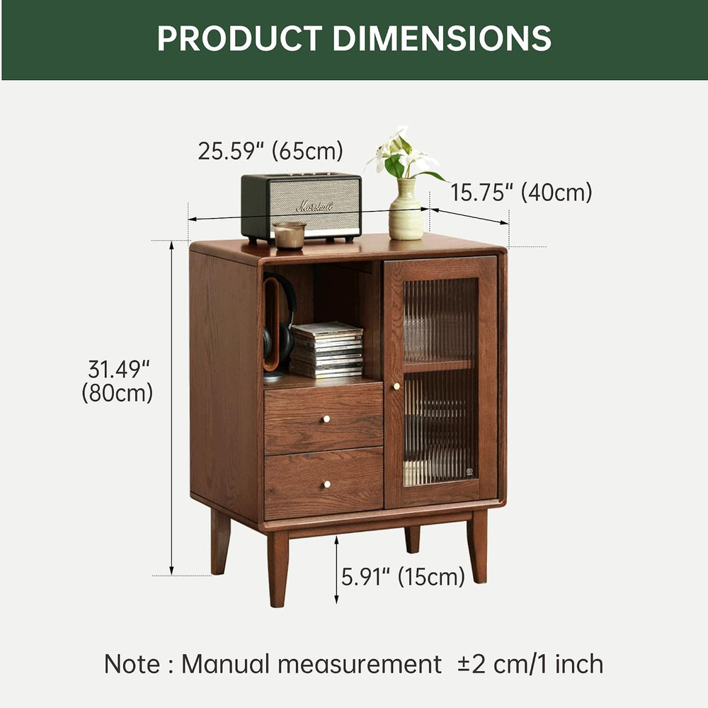 Mid-Century Modern Solid Wood Accent Cabinet 25.6" W x 15.7" D x 31...