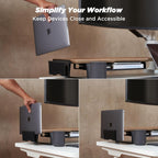 Moodular Add-ons Vertical Laptop Tray [Accessory Only - Requires Moodular Wooden Monitor Stand Slide Rails for Use] Black MSA-VLT