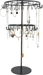 jewelry storage rack Rotating Jewelry Display is used to organize and store necklaces, earrings, bracelets, rings﻿-black