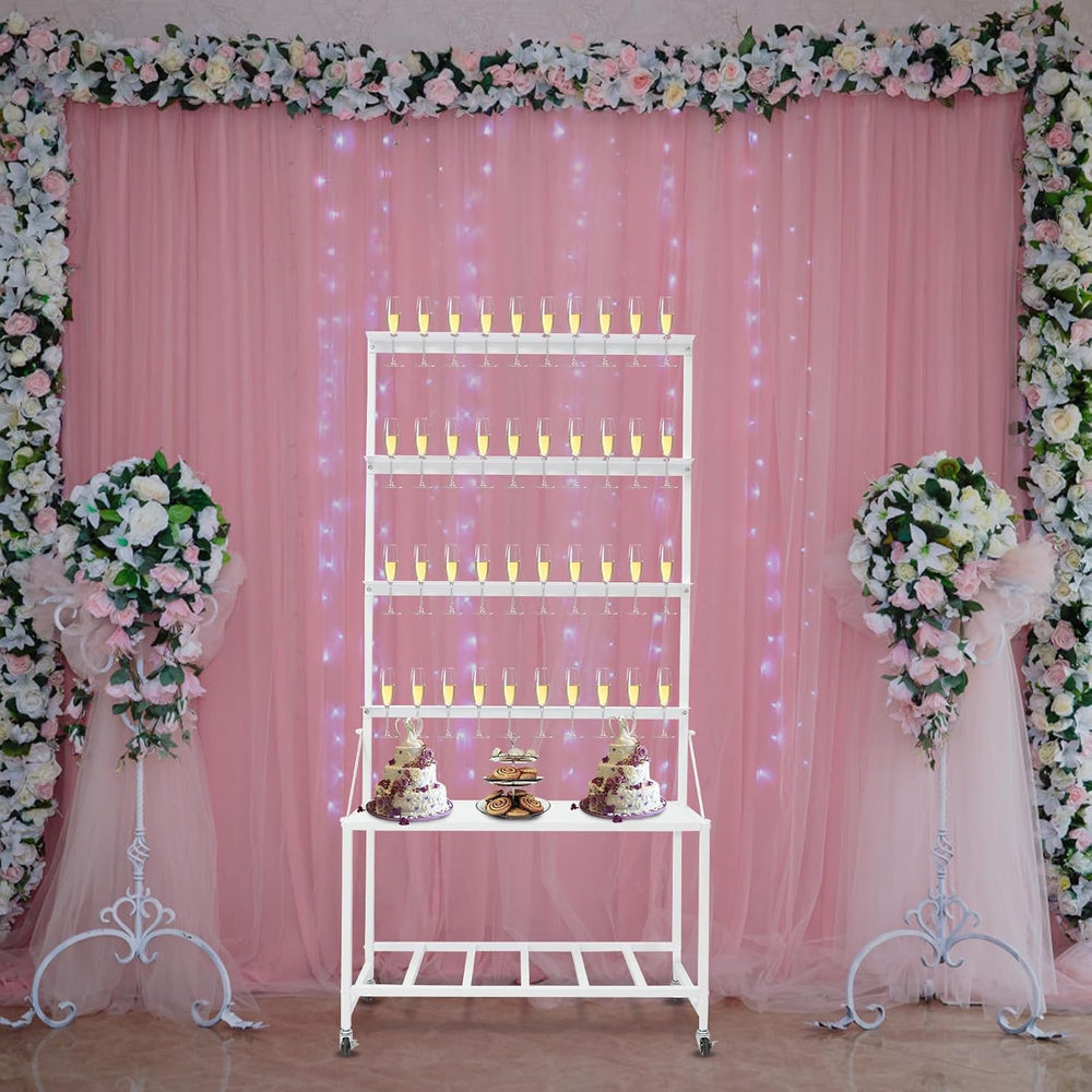 Champagne Wall Holder for Party Hold 40 Glasses, Mobile Champagne Flute Holde...