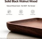 Solid Black Walnut Wooden Key Tray, Key Bowl for Entryway Table | Multi-Functional Table top Key Holder ; Wood key Dish with 3 Hooks ; Organizer for Wallet, Watch, Change, and Jewelry