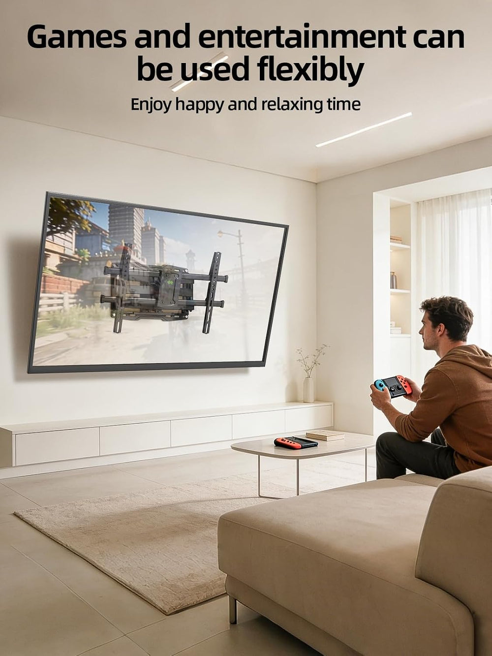 USX MOUNT Full Motion TV Wall Mount for 42-97 Inch TVs up to 150lbs, Swivel a...