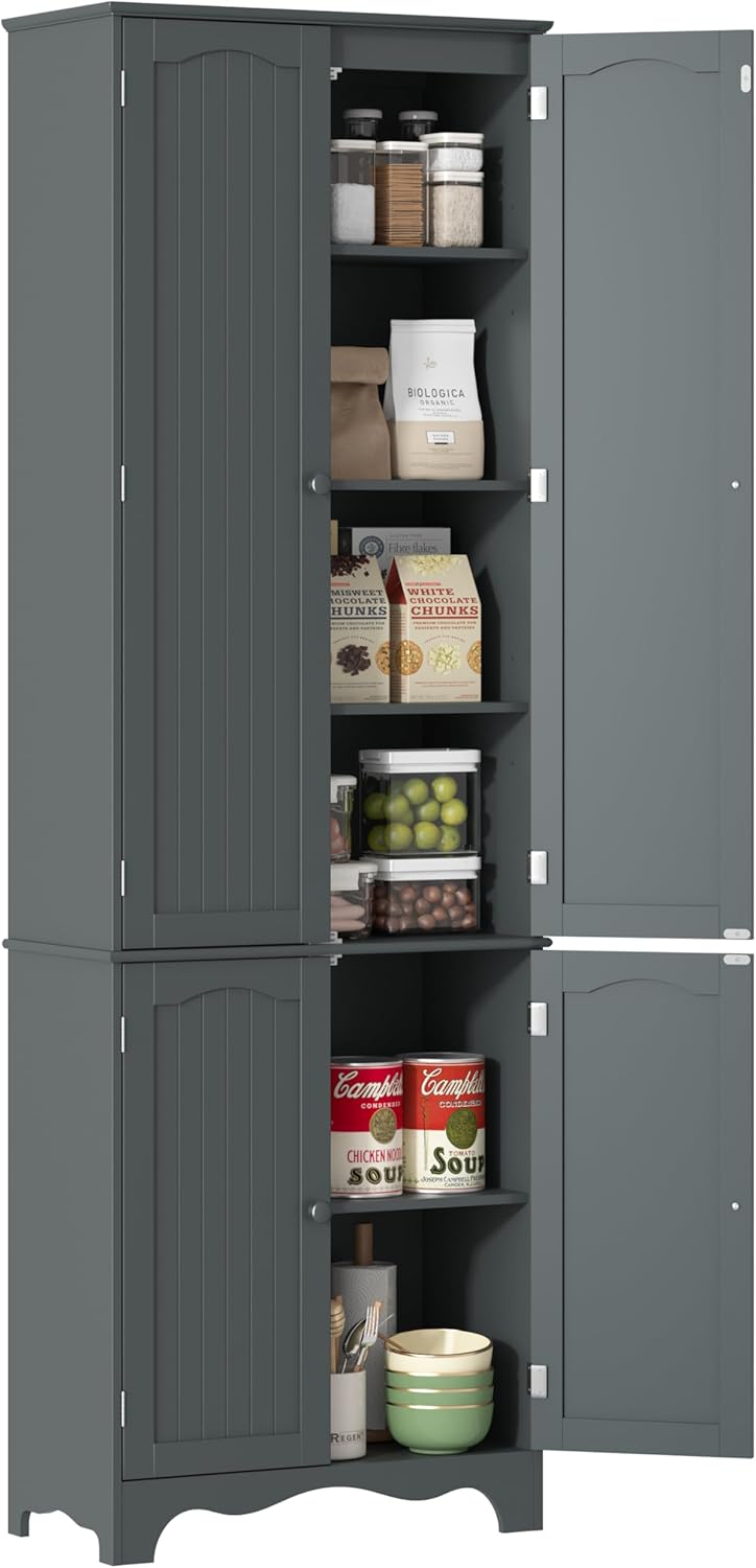 Yusong 72'' Tall Kitchen Pantry Cabinet, Freestanding Storage Cabinet...