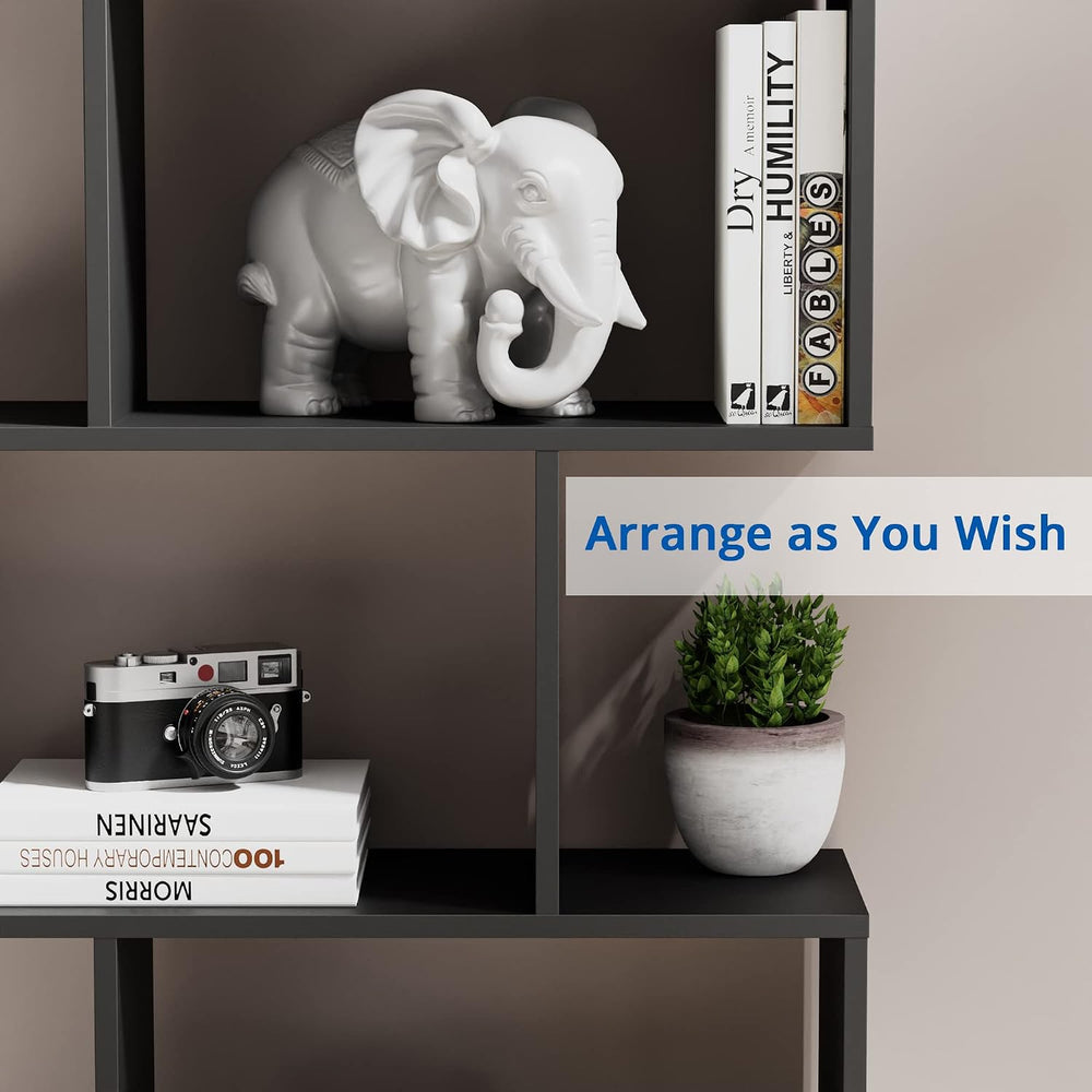 Cozy Castle Set of 2 Geometric Bookcase, S-Shaped Modern Bookshelf, Room Divi...