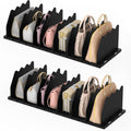 Ronlap Purse Storage Organizer for Closet, Black Closet Bag Storage Dividers Rack Shelf Purse Dividers for Closet Organization Handbag Separators Closet Purse Organizers and Storage, 4 Pack, Black