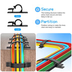 XHF 30pcs Adhesive Cable Wire Clips Kit Black, Outdoor Cable Management Wire Organizer Cord Holder for Under Desk, Car, Wall, TV PC Ethernet Cable