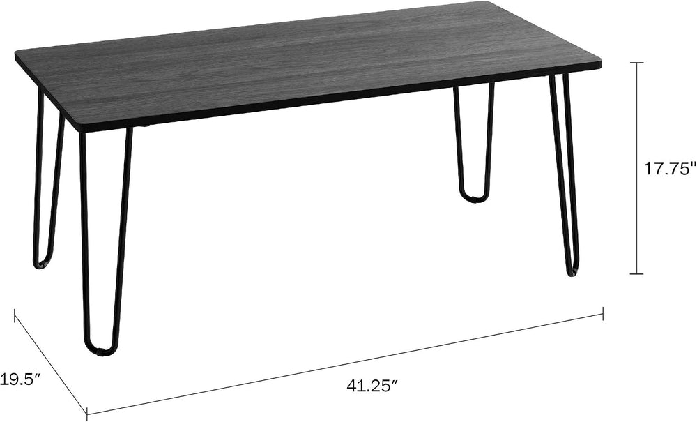 Lavish Home Small Space Coffee Table with Hairpin Legs – Minimalist Industria...