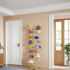 Hat Rack Stand 40-Hooks, Hat Display Stand Metal,Hat Display for Stores， Home or Store of Standing hat Rack(Gold,8th Floor)