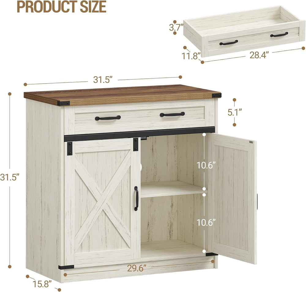 Hzuaneri Kitchen Storage Cabinet, Buffet Cabinet with Storage, Modern Farmhou...