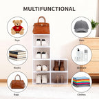 Shoe Boxes Shoe Storage Boxes Display Boxes with Magnetic Doors and Stackable Design, Ideal for Hallways, Under Beds, Wardrobes, and Living Rooms (Magnetic Door-Clear, 6 Pack)