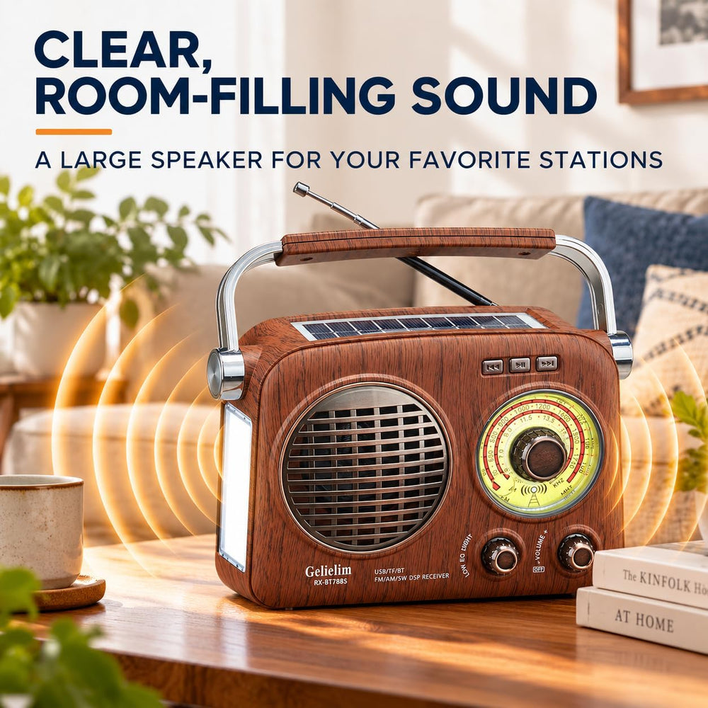 Gelielim AM FM Radio Portable - Shortwave Radio Rechargeable Battery Powered,...