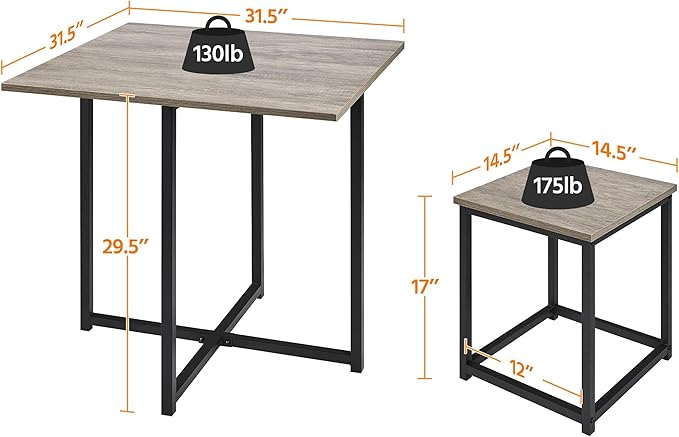 Yaheetech Dining Table Set for 4 Industrial Kitchen Table with 4 Chairs, Spac...