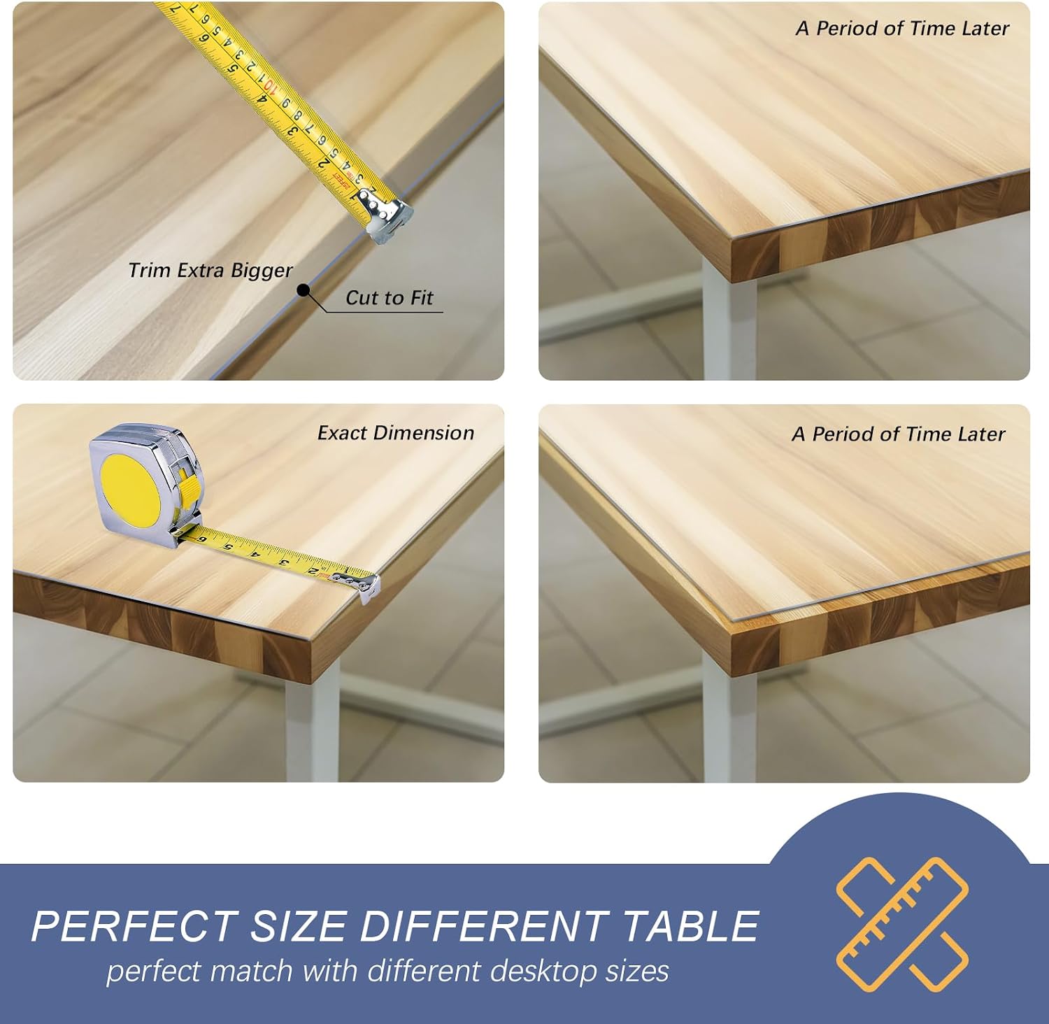Vicwe Clear Table Cover Protector, 36 x 72 Inch Table Cover, Anti-Scratch | 1.5 mm Thick Clear Table Protector, Waterproof, Heat-Resistant, Easy to Clean, for Dining Room Table,Writing Desk