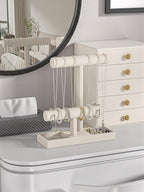 Bracelet and Necklace Holder,Velvet Jewelry Necklace Display Organizer Stand,bracelet Holder for Selling,Bracelet and Necklace Storage Tree (Style 2（Beige）)