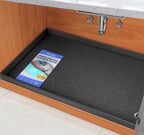SIKADEER 28" x 19" Under Sink Mat Waterproof, Silicone Mat Kitchen Drawer Shelf and Cabinet Liner, Sink Protector for Kitchen Organizers and Storage, Boot Tray Pet Food Mats