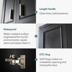 Black Wall Cabinet 23x29 inch for Bathroom Laundry Room Bedroom Kitchen Wood Medicine Cabinet, DIY Lighting, Soft-Close Hinge, 2 Door,Above Toilet Storage