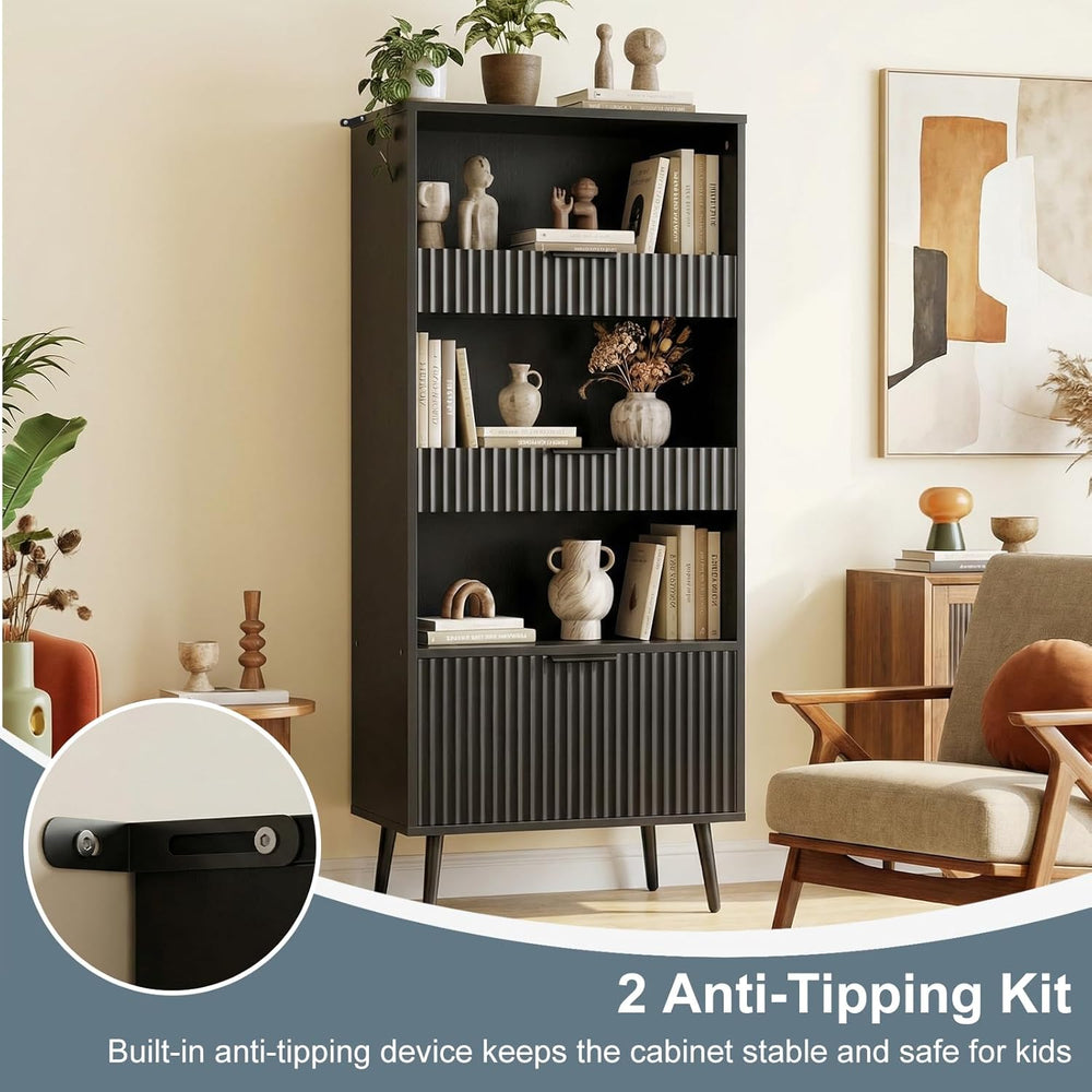 Bathroom Storage Cabinet Set of 2, 47.2" Wide 5-Tier Freestanding Pantry...