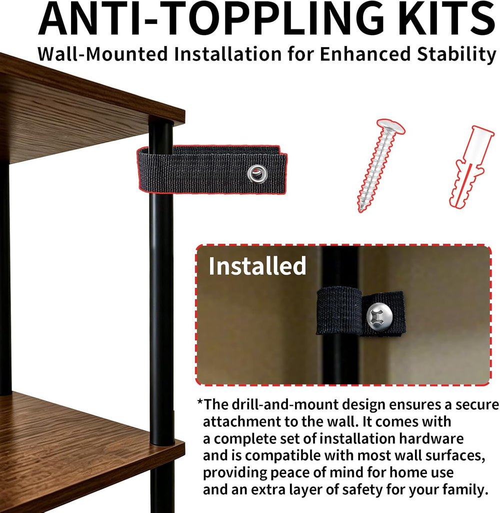 Corner Shelf Stand 5 Tier, Tall Slim Corner Bookshelf, Small Storage Display ...