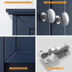 Bathroom Wall Cabinet Navy Blue Over Toilet Storage Cabinets 24x30 in Above Toilet Wood Medicine Cabinets Wall Mounted Bathroom Cabinet with 2 Door & Adjustable Shelf