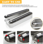 Magnetic Plastic Wrap Dispenser with Cutter - Refillable Tin Foil and Plastic Wrap Organizer for Kitchen, Aluminum Foil Dispenser with Paper Towel Holder Wall Mount - Fits 12" Roll, White