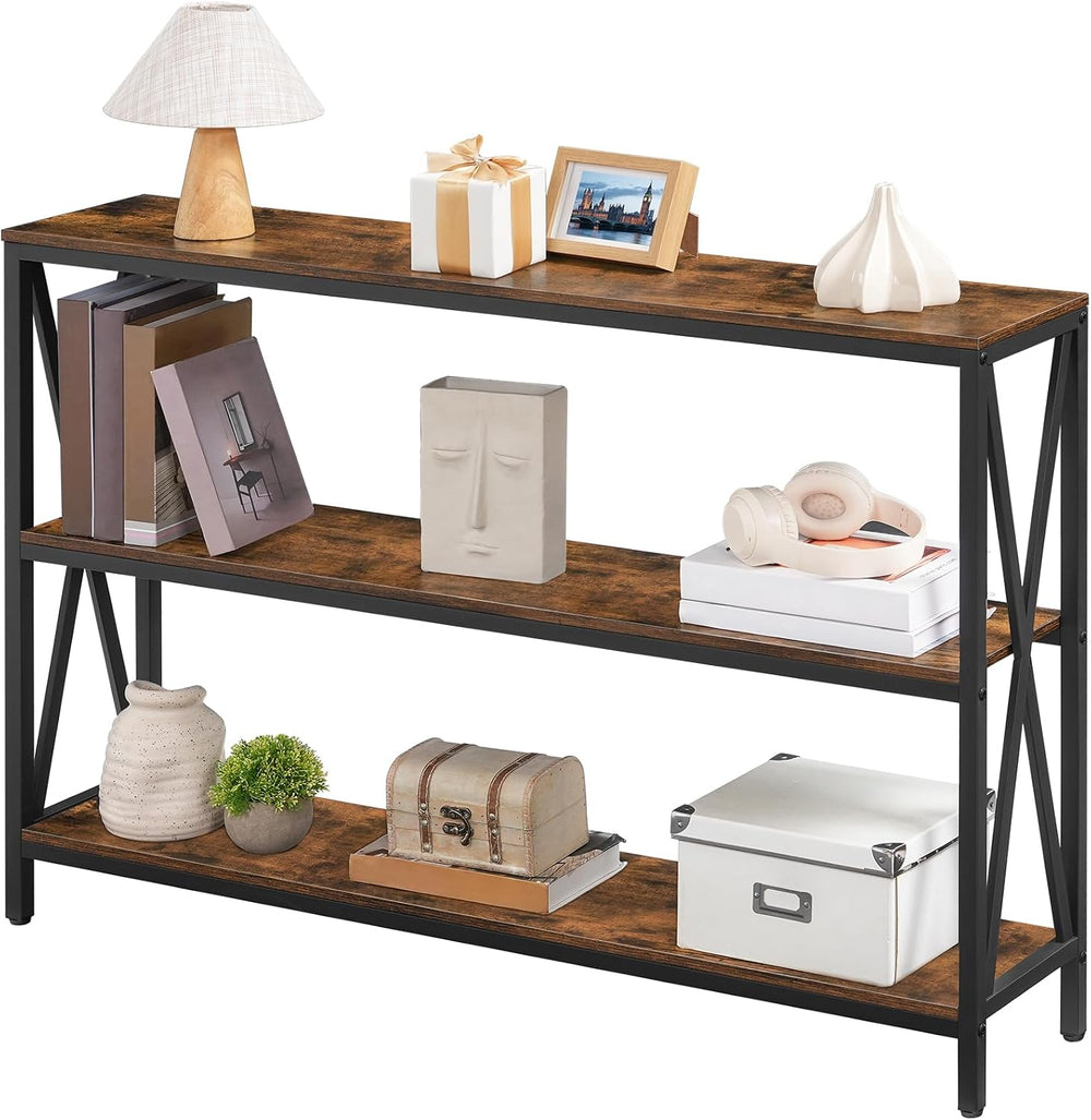 MAHANCRIS 47.2" Sofa Table, Industrial Console Table, 3-Tier Narrow Sofa...