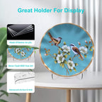 Boloyo 60-Degree Angle Acrylic Plate Display Stand , 4.5 Inch 5PC Clear Acrylic Display Holder Easel Base for Home Office Kitchen School Art Display