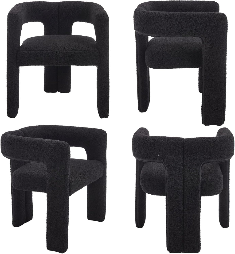 VESCASA Modern Barrel Dining Chairs Set of 2 with Open Back, Upholstered Bouc...