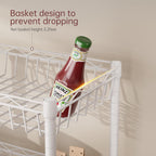 SINGAYE 4 Tier Basket Shelf Wire Shelving Unit Adjustable Storage Shelves Big Basket Rack for Garage Kitchen Office Pantry Corner 17" Dx12 Wx50 H White