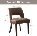 VKNOW Modern Dining Chairs Set of 6, Faux Leather Upholstered Dining Room Chair Kitchen Chairs, Farmhouse Dinner Chair for Kitchen Dining Room, Dark Brown