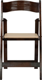 Flash Furniture 2 Pack HERCULES Series Fruitwood Wood Folding Chair with Vinyl Padded Seat