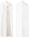 Simple Houseware 65-Inch Clear Garment Bags with Zipper for Gowns, 2 Pack | for Suits, Dresses, Costumes, Uniforms