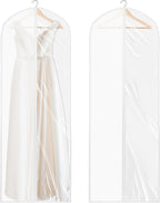 Simple Houseware 65-Inch Clear Garment Bags with Zipper for Gowns, 2 Pack | for Suits, Dresses, Costumes, Uniforms