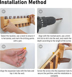 Wooden Wall Hooks,Beech Wood Coat Rack with Magnetic Closure with 4 Hooks, 45° Angle Rust-Proof Entryway Hooks for Sturdy Hanging, Eco-Friendly Finish for Hallway, Bedroom, Bathroom