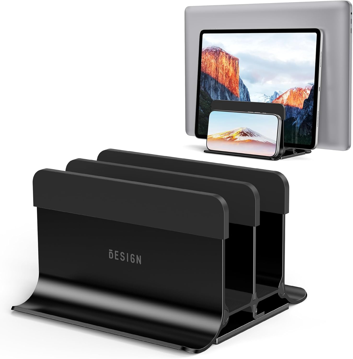 BESIGN LS13 Vertical Laptop Stand Holder for Desk, 4 in 1 Desktop Stand Holder for Laptops, Tablets, Smart Phones