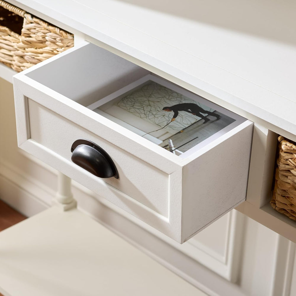 SAFAVIEH Home Collection – Christa Ivory Console Table, 3-Drawer Storage with...