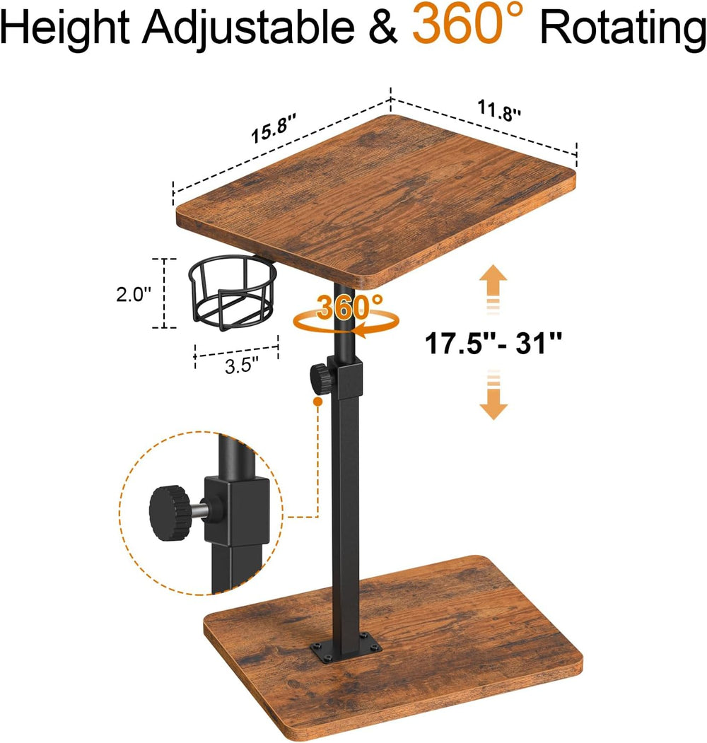 Giikin TV Tray Table, 360° Swivel Height Adjustable TV Trays for Eating on Co...