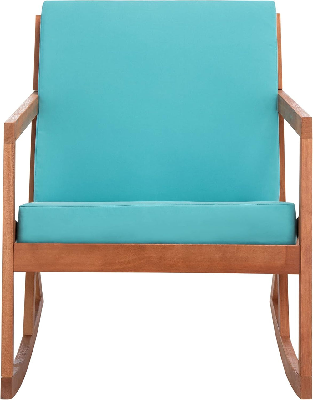 Safavieh Outdoor Collection Vernon Wood Blue Cushion Rocking Chair PAT7013Q, ...