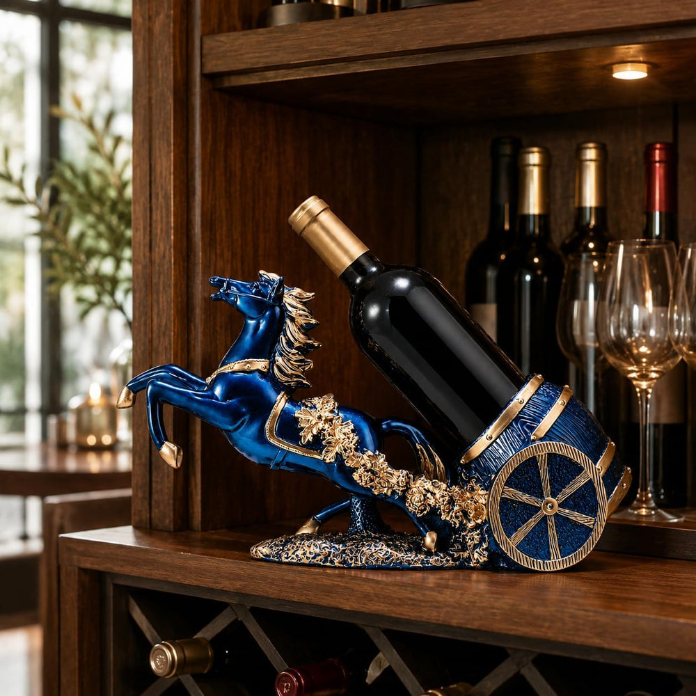 Small Horse Wine Bottle Holder Stand Countertop for Bar Accessories | Tableto...