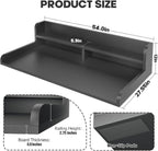 2-Tier Washer Dryer Countertop with 2.75"H Edge Rails, 54" W x 27.55" D Laundry Countertop for Folding Clothes, Washer and Dryer Topper with Non-Slip Pad (Black)
